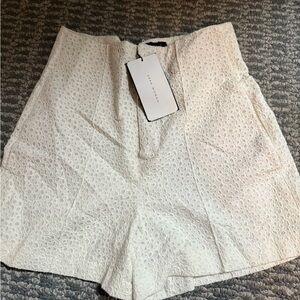 Zara White High Waist Shorts